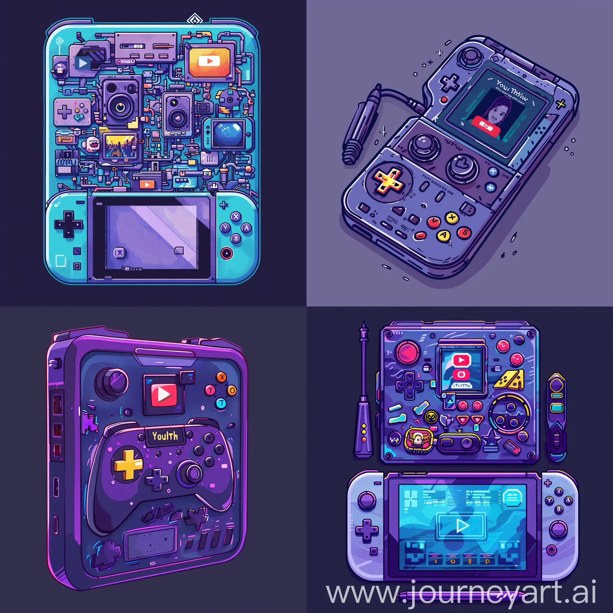 Pixelated-YouTube-and-Twitch-Elements-in-Rectangular-Form