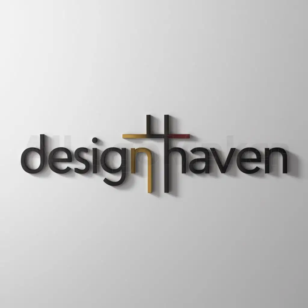 a logo design,with the text "DesignHaven", main symbol:use d and h letter in style form to create amazing logo for graphic design field,Minimalistic,clear background