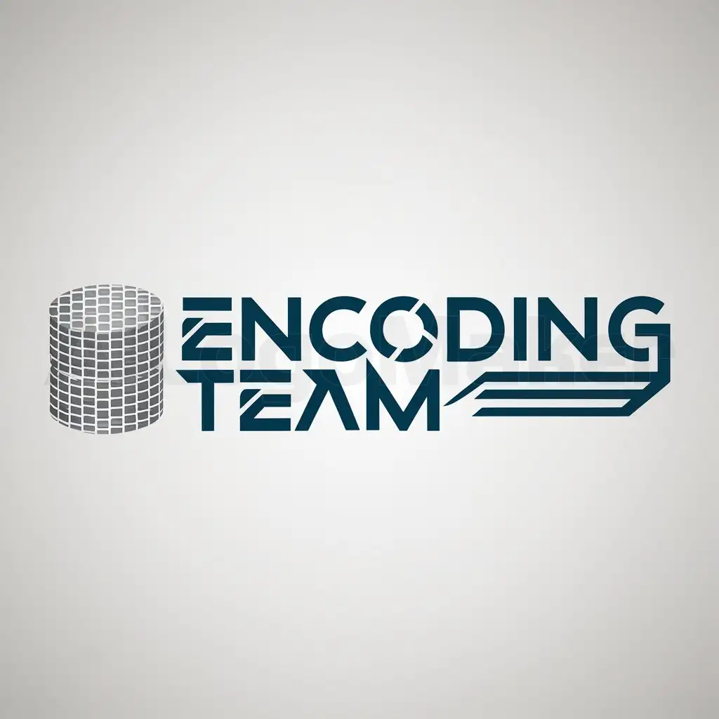 a logo design,with the text "encoding team", main symbol:compressed image,Moderate,be used in Technology industry,clear background