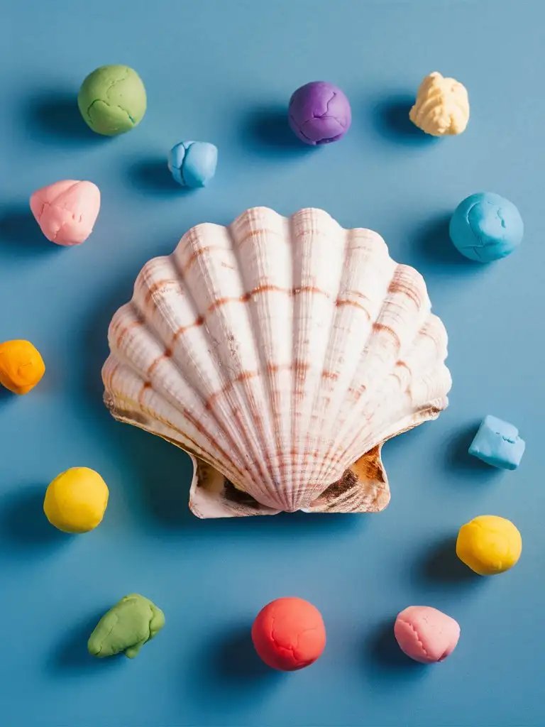 Seashell-and-Pebbles-Craft-Creative-Plasticine-Art-for-Oceanic-Decor
