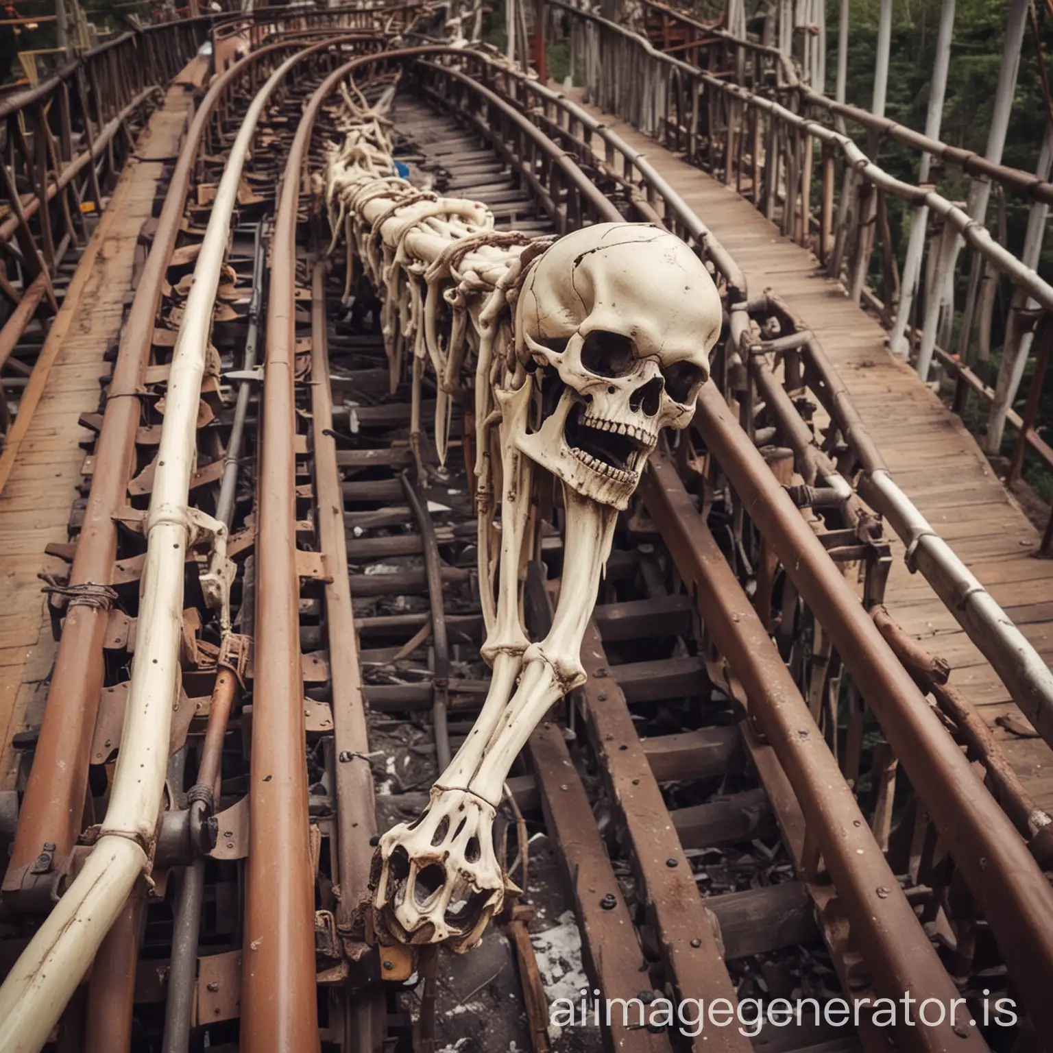 scary roller coaster as a femur bone
