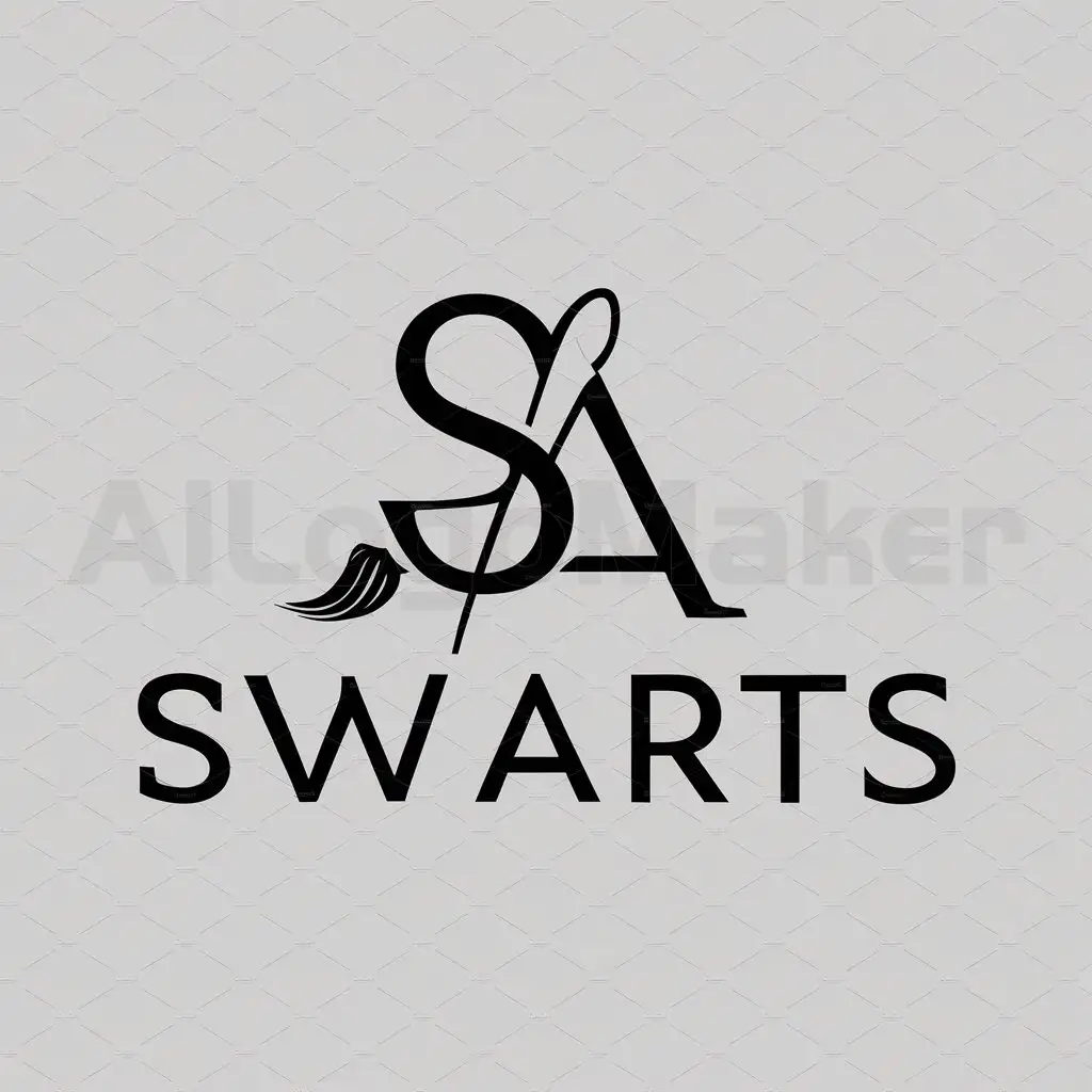 a logo design,with the text "SwArts", main symbol:S and A letter with paint brush,Moderate,be used in Others industry,clear background