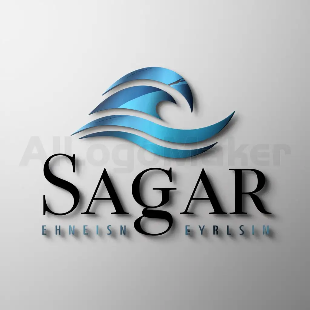 a logo design,with the text "Sagar", main symbol:Sea,Moderate,clear background