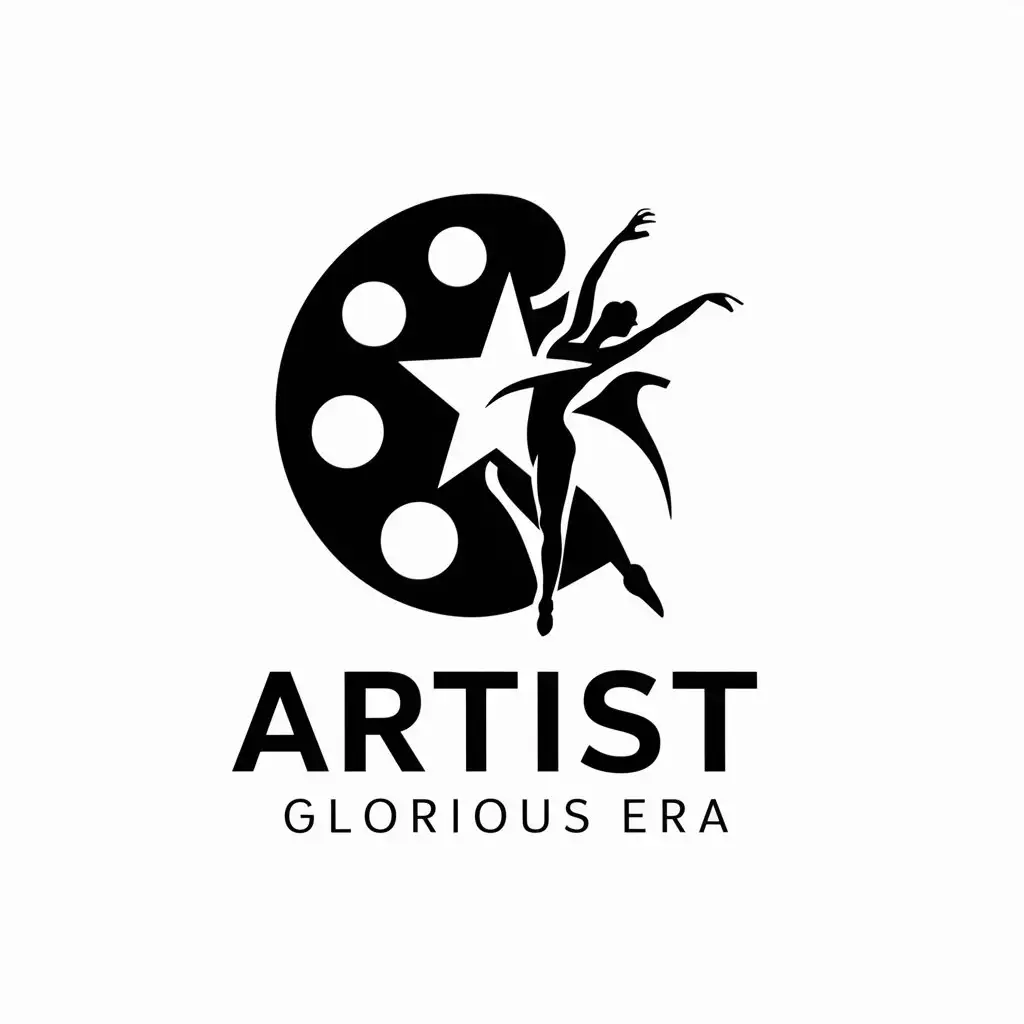 a logo design,with the text "artist glorious era", main symbol:art, star, dancer,Moderate,clear background