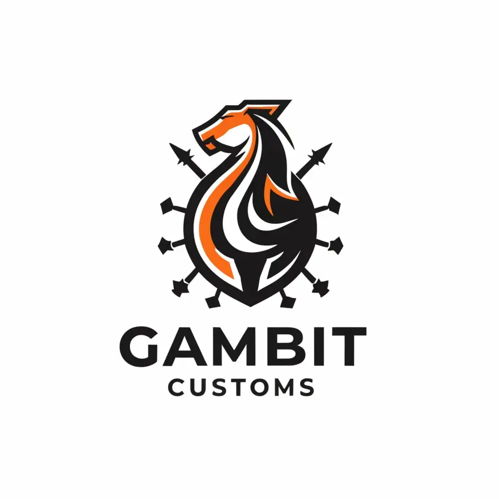 a logo design,with the text "Gambit Customs", main symbol:Chess dart,complex,be used in Sports Fitness industry,clear background