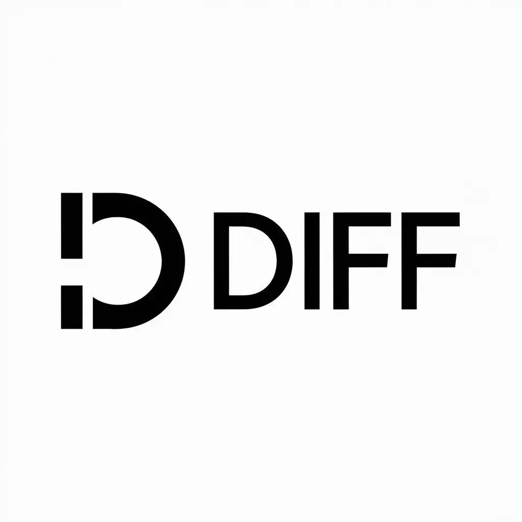 a logo design,with the text "Diff", main symbol:Diff,Minimalistic,be used in Internet industry,clear background