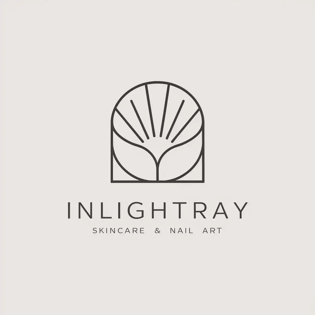 a logo design,with the text "inlightray", main symbol: It looks fashionable and high-end, related to skincare and nail art.,Minimalistic,be used in Beauty Spa industry,clear background