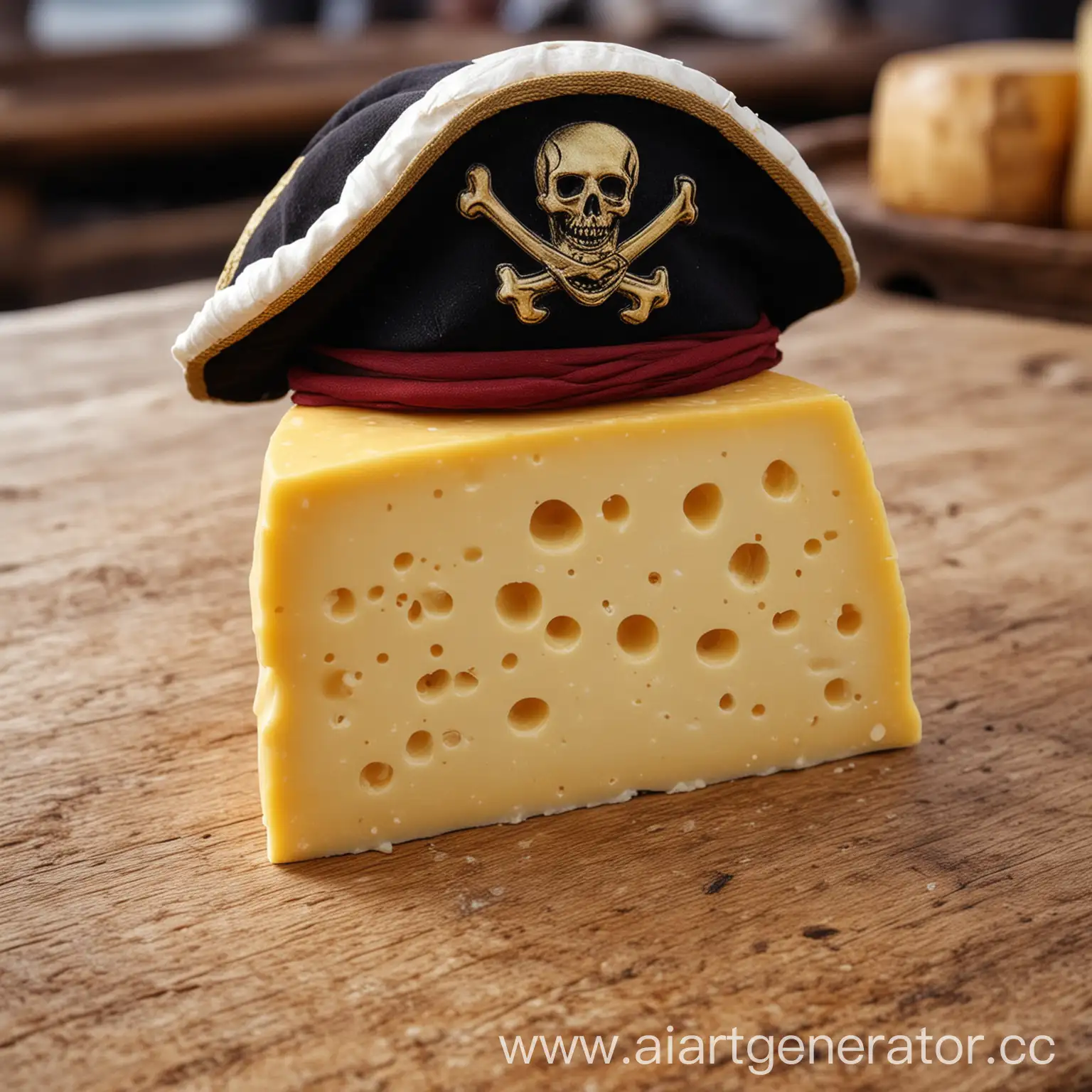 the cheese on which the pirate captain's cap is worn