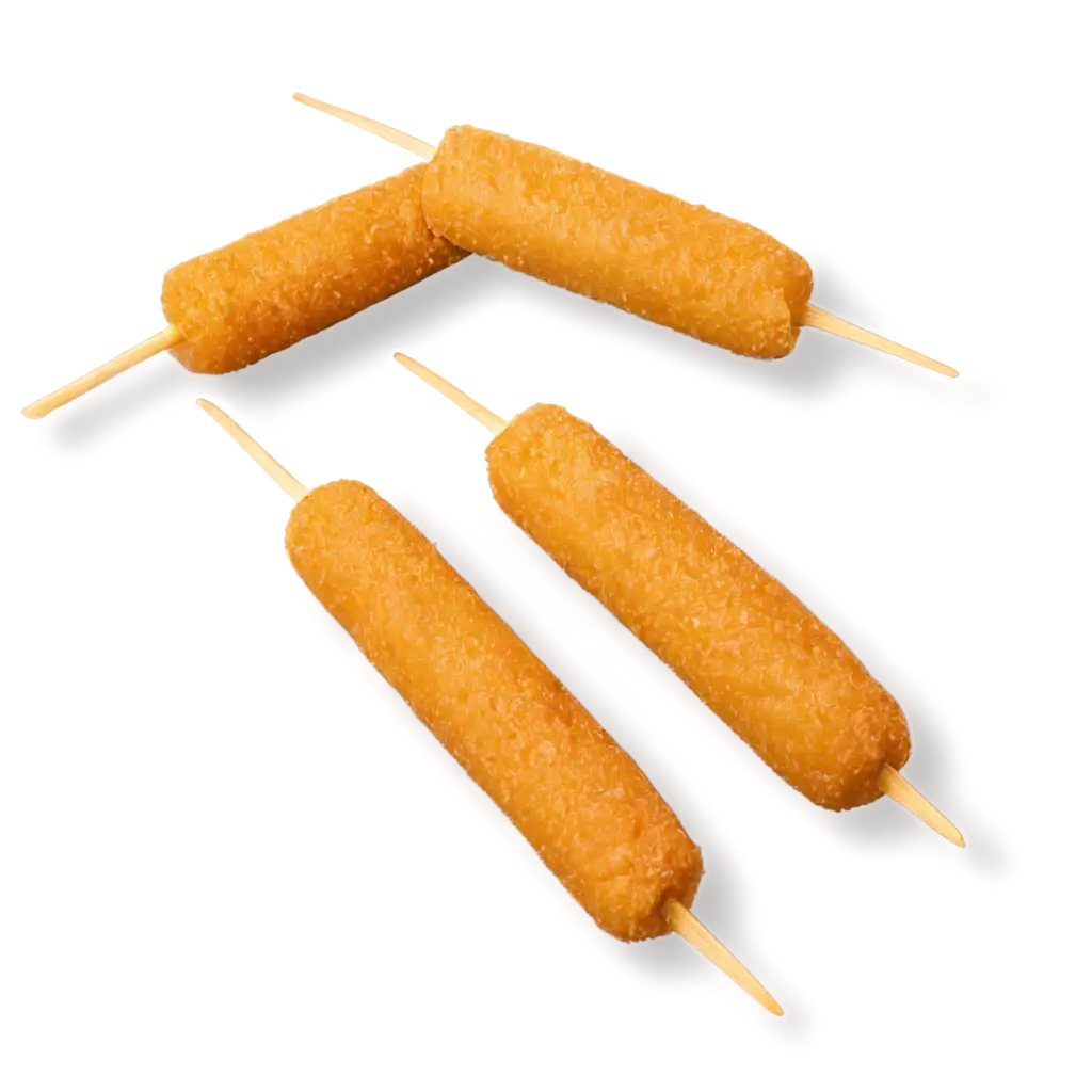 deep-fried long cheese corn dogs without skewers