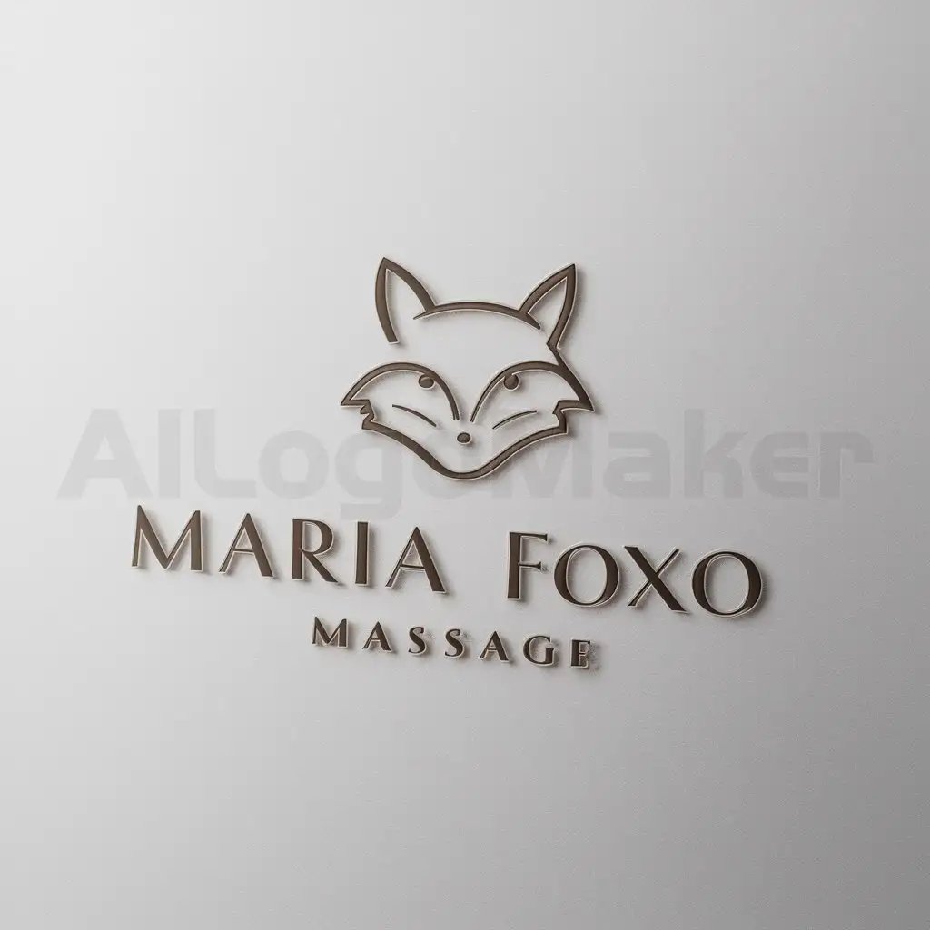 a logo design,with the text "mariafoxomassage", main symbol:fox,Moderate,be used in Beauty Spa industry,clear background