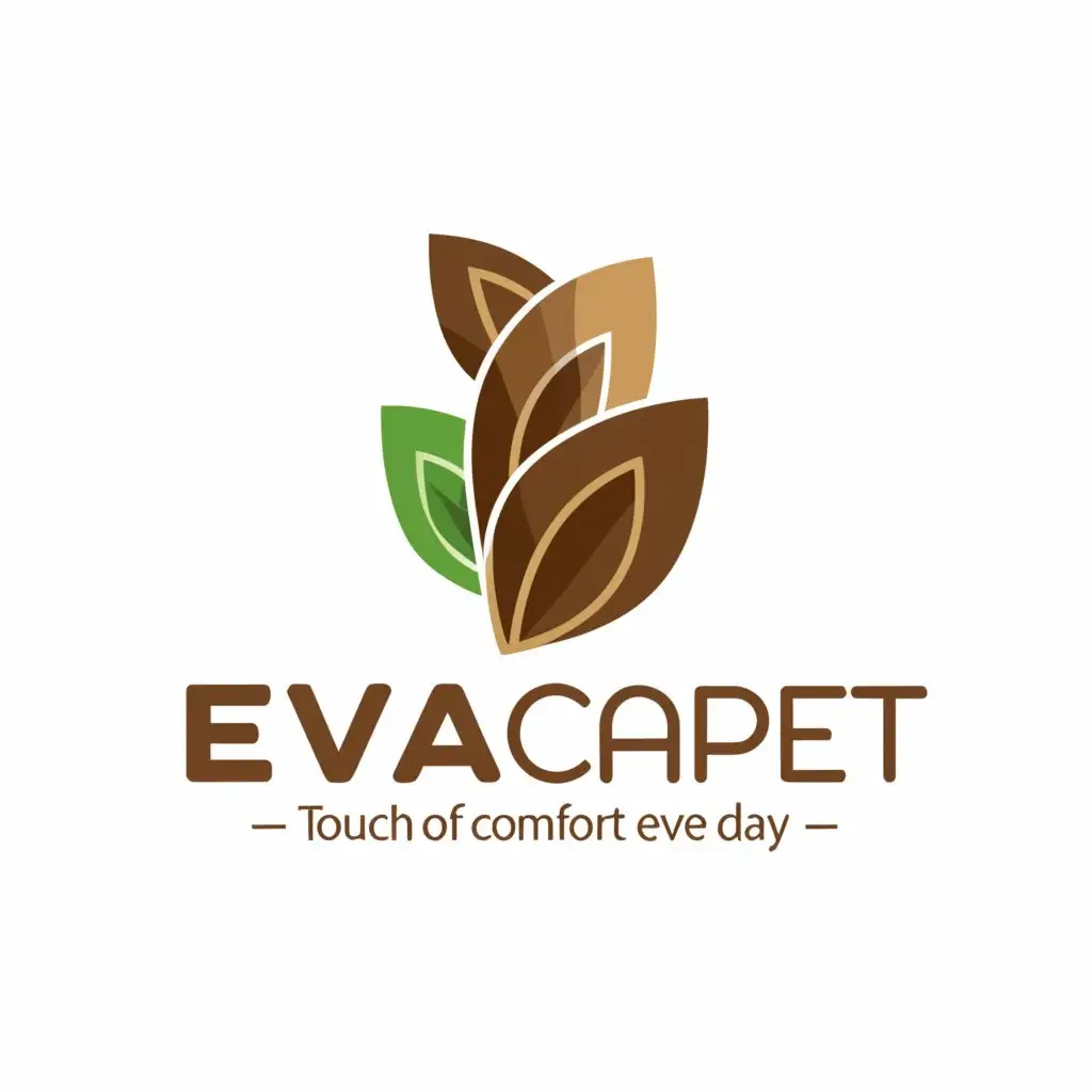 a logo design,with the text "EvaCarpet: touch of comfort every day", main symbol:Ecology and coziness,Moderate,be used in Home Family industry,clear background