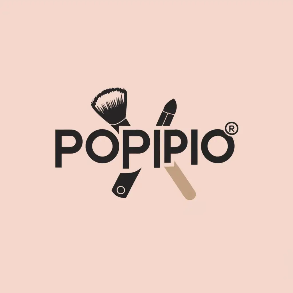 a logo design,with the text "Poppio ", main symbol:makeup,Minimalistic,clear background