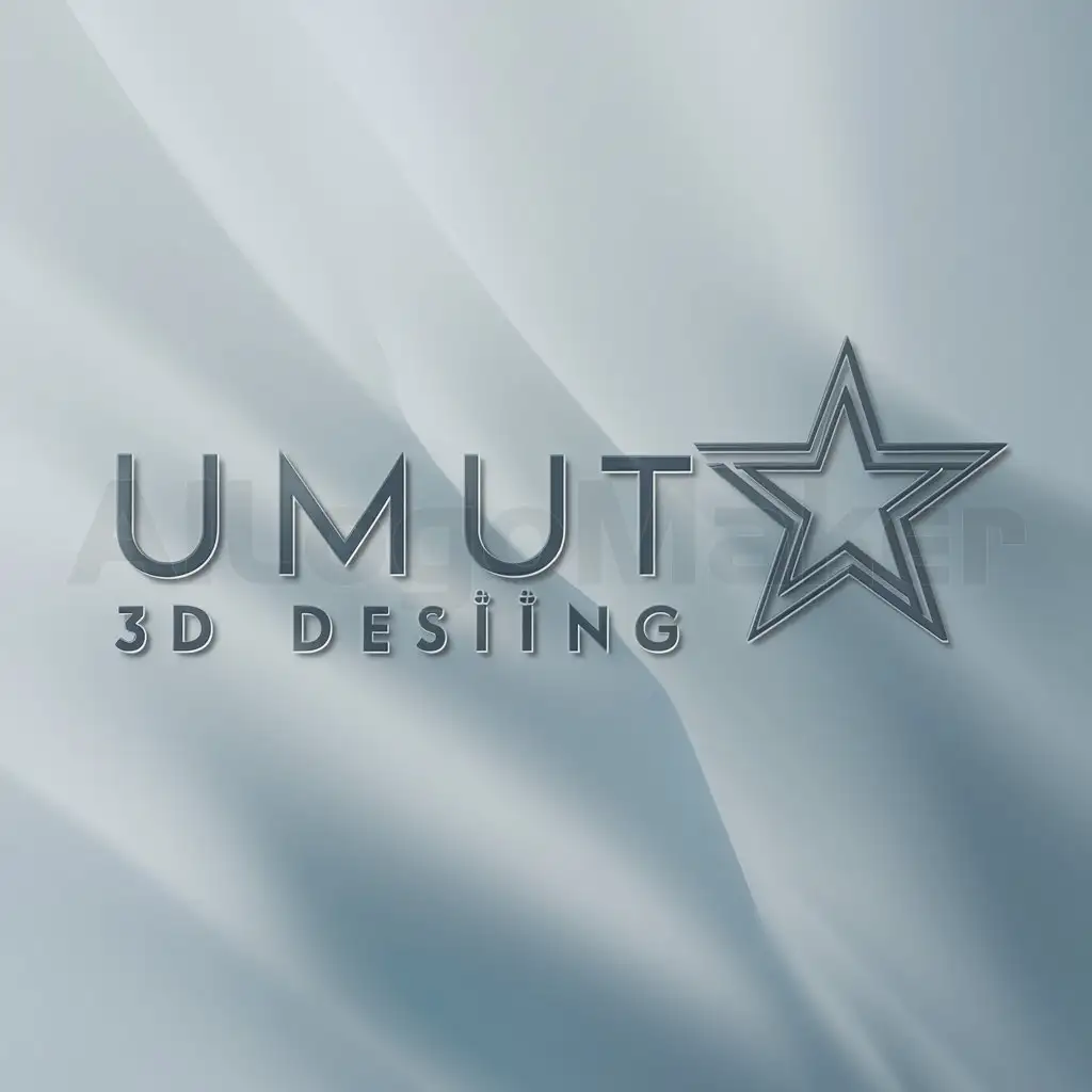 a logo design,with the text "UMUT 3D DESİNG", main symbol:yıldırım,Moderate,clear background
