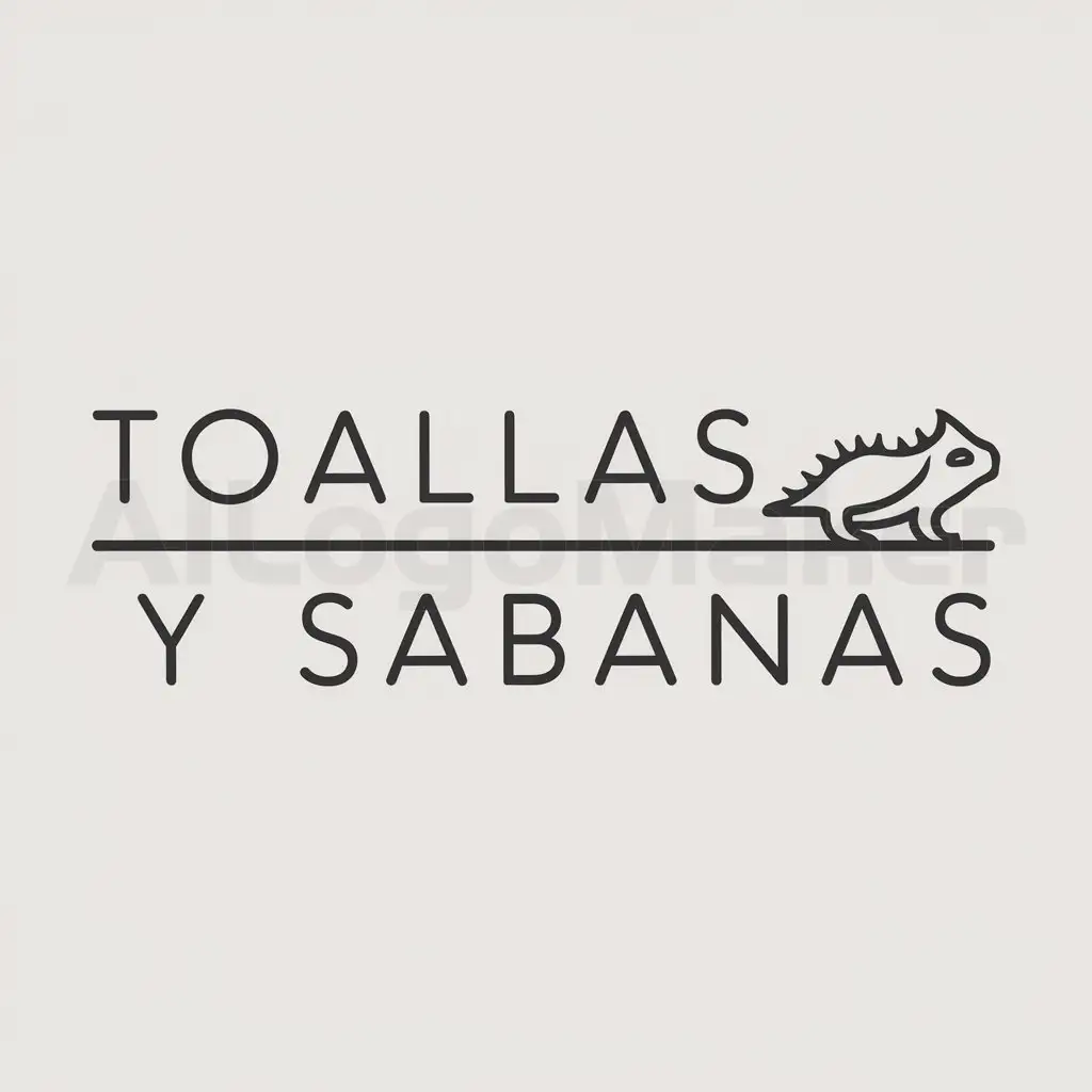 a logo design,with the text "toallas y sabanas", main symbol:iguana,Minimalistic,be used in Others industry,clear background