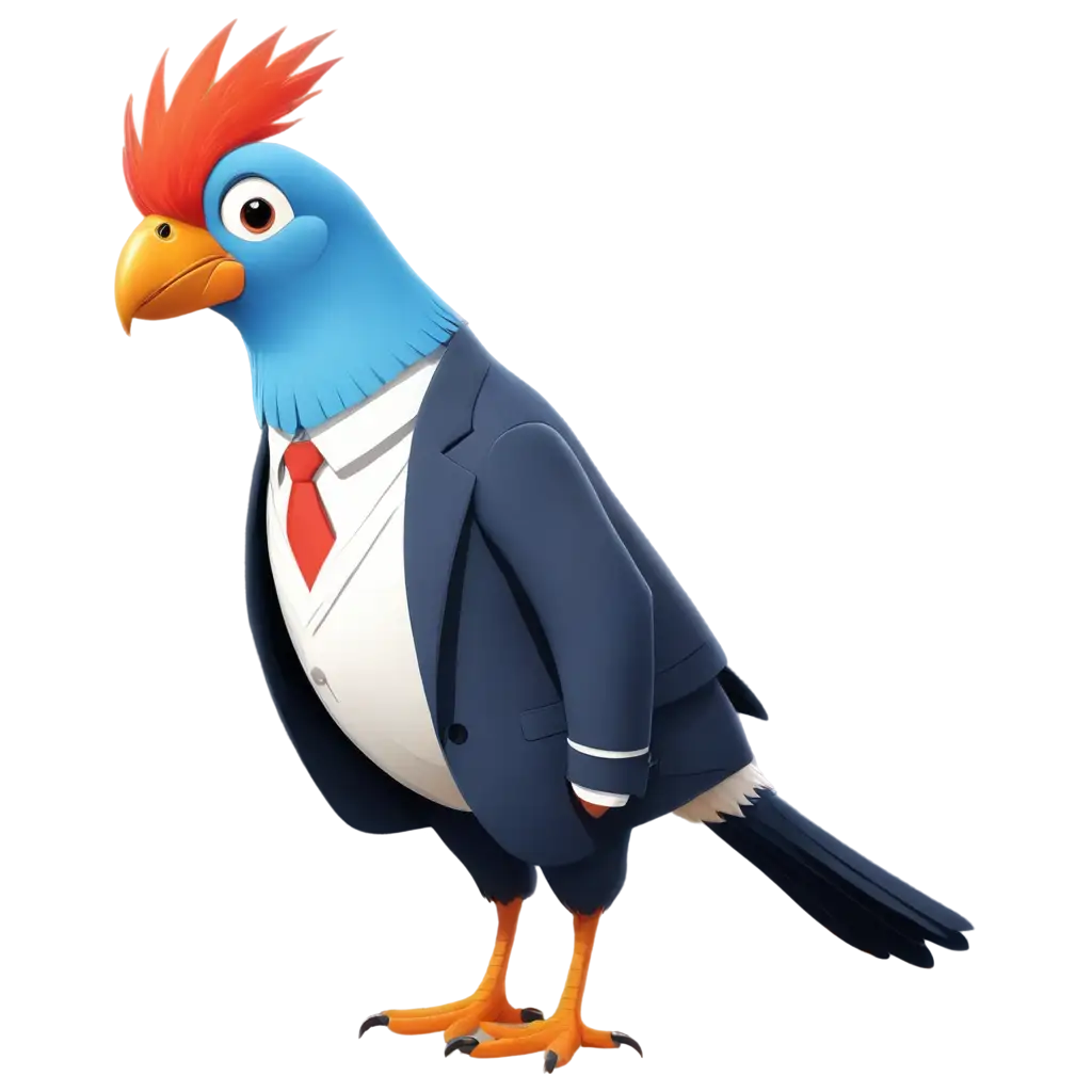 cartoon bird in suit