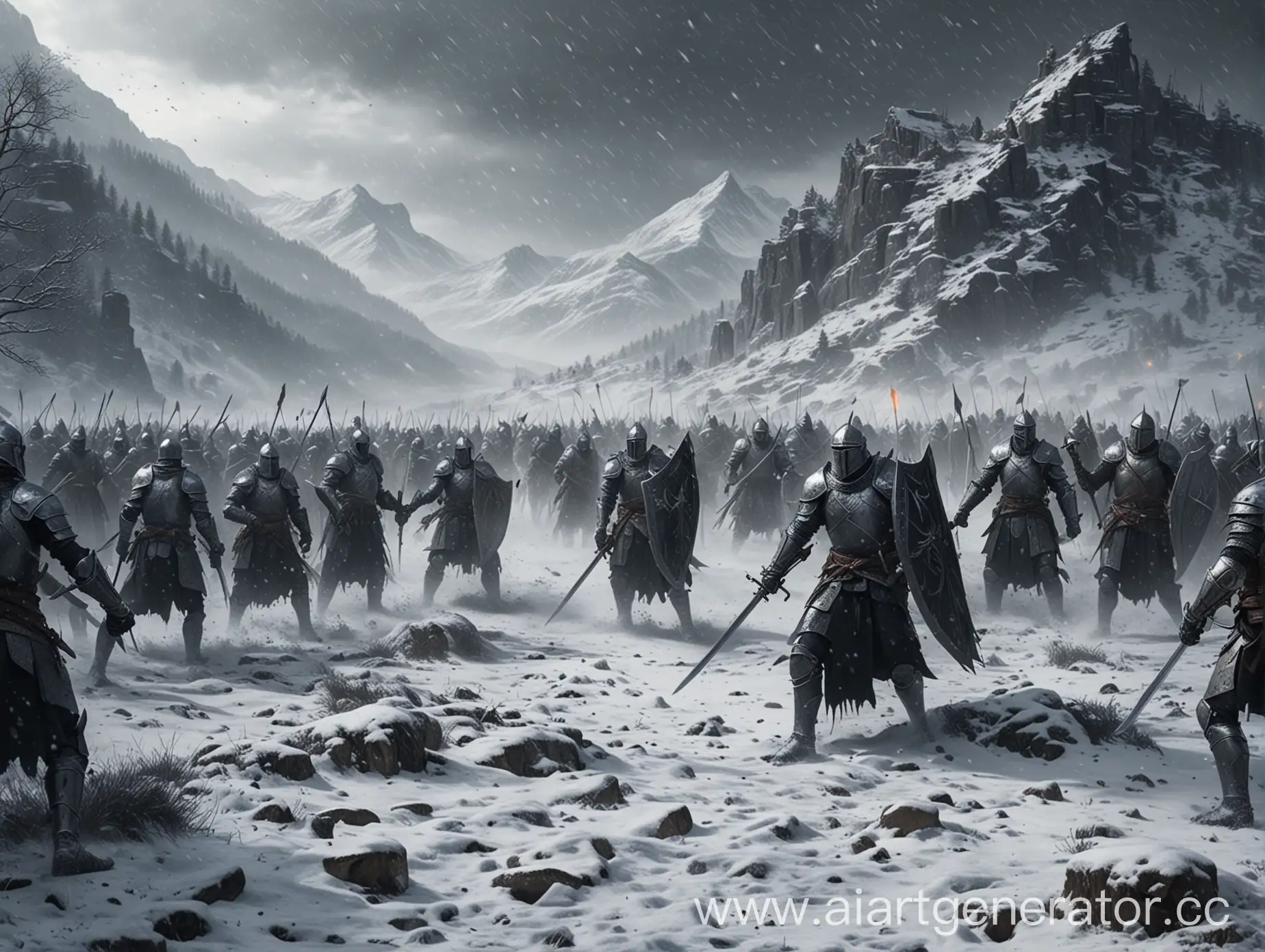 Epic-Snowy-Mountain-Battle-of-Dark-Fantasy-Knights