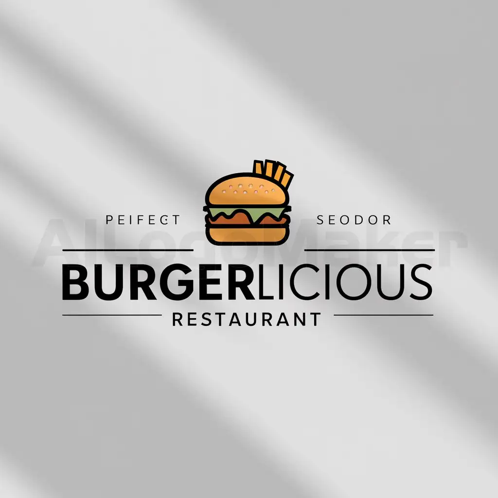 a logo design,with the text "Burgerlicious", main symbol:Hamburger with fries,Moderate,be used in Restaurant industry,clear background