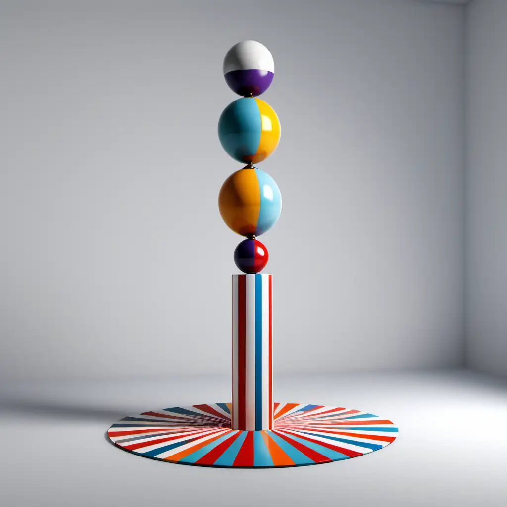 AvantGarde Circus Sculpture Multicolored Minimalist Interior Art