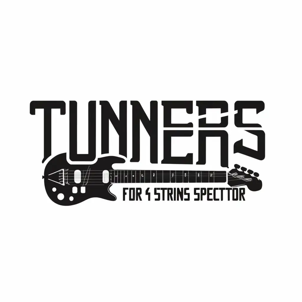 a logo design,with the text "tuners for 4 string Spector", main symbol:Black and Chrome,Minimalistic,be used in Entertainment industry,clear background