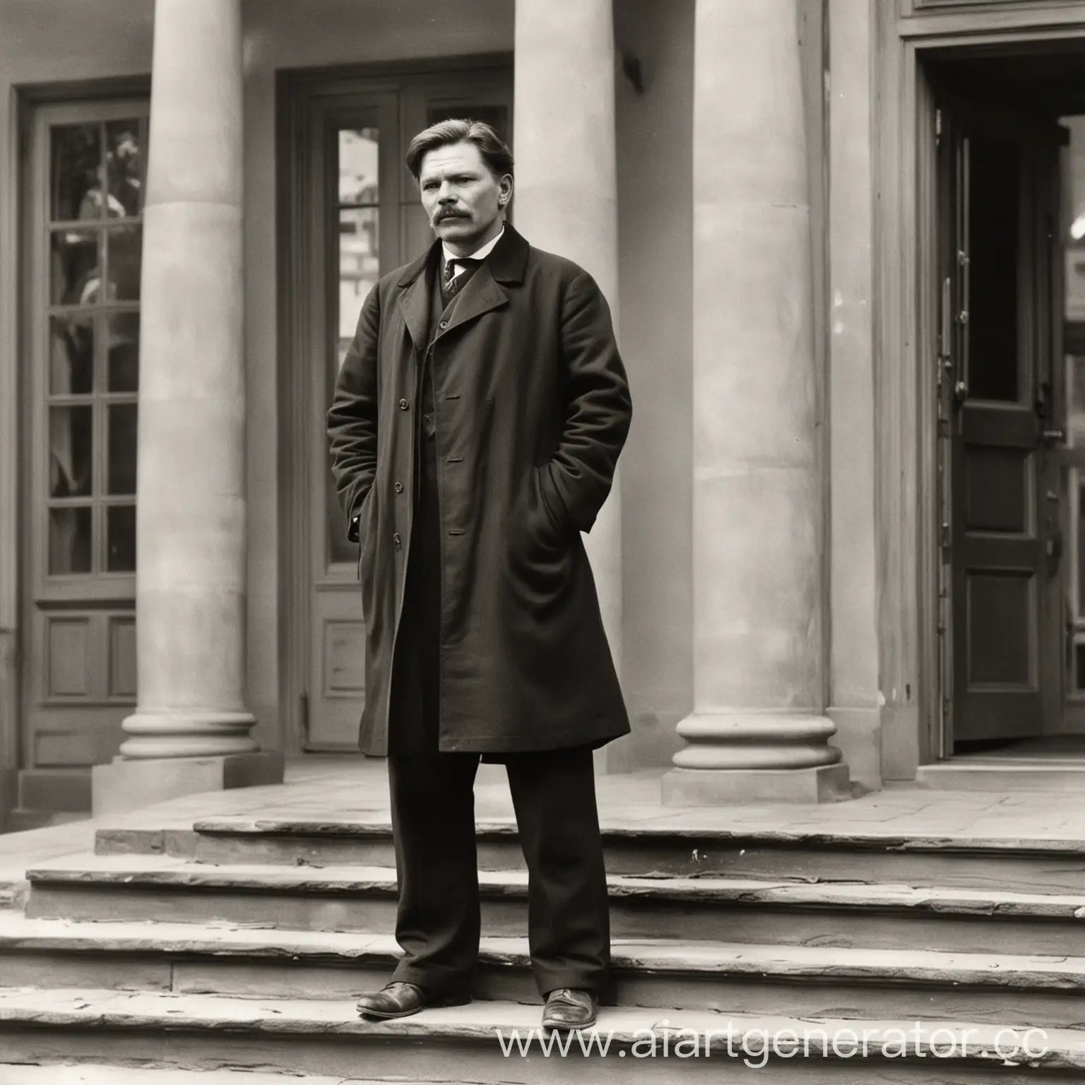 Maxim-Gorky-Standing-Tall-on-Library-Steps