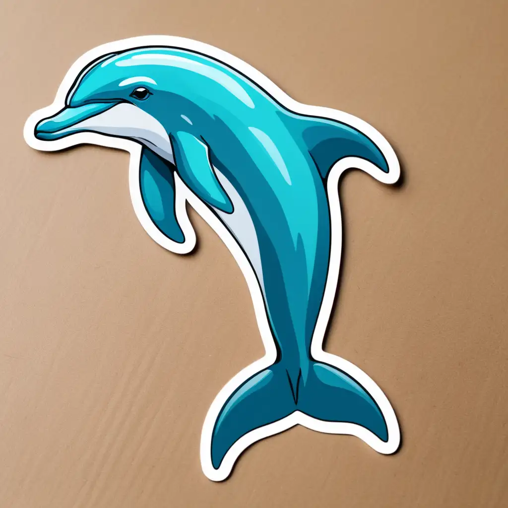 Colorful Dolphin Sticker for Laptops Journals and More