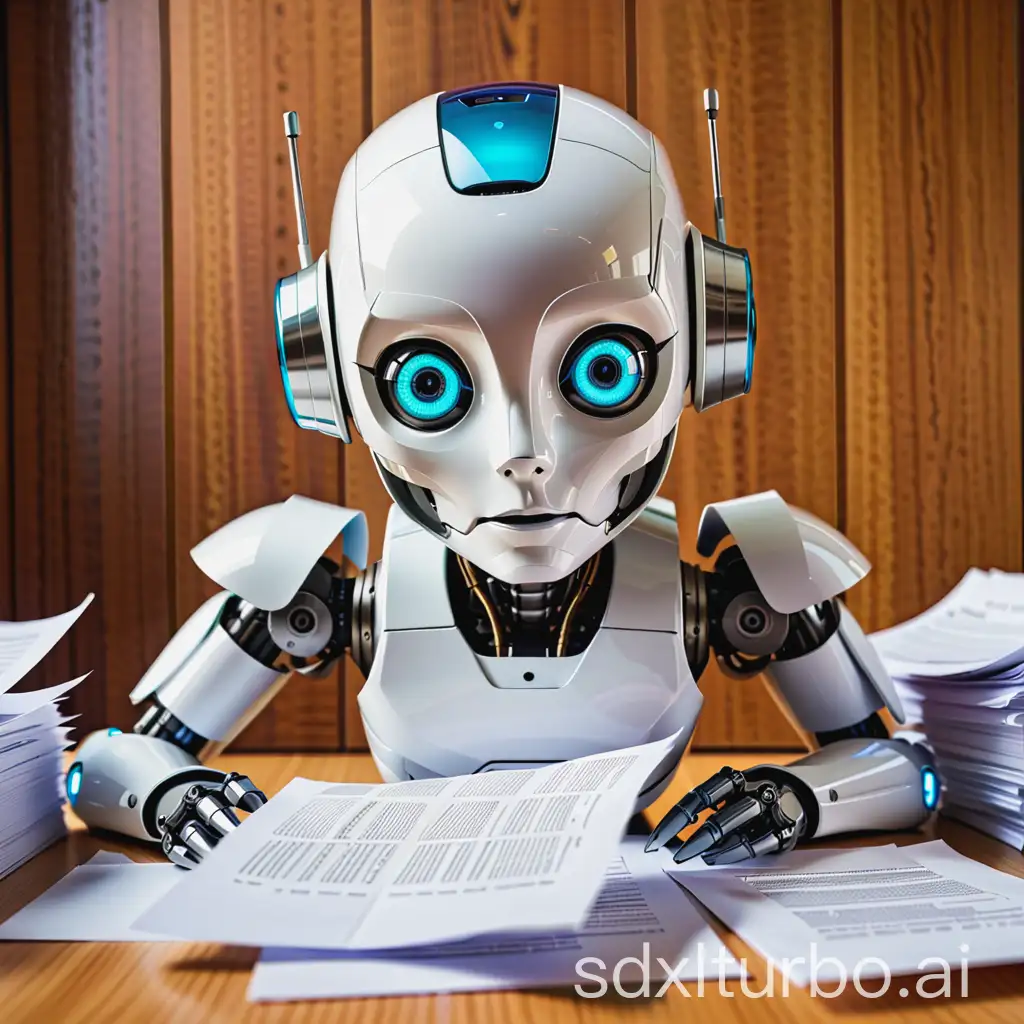 Robot-with-Open-Head-Filled-with-Papers