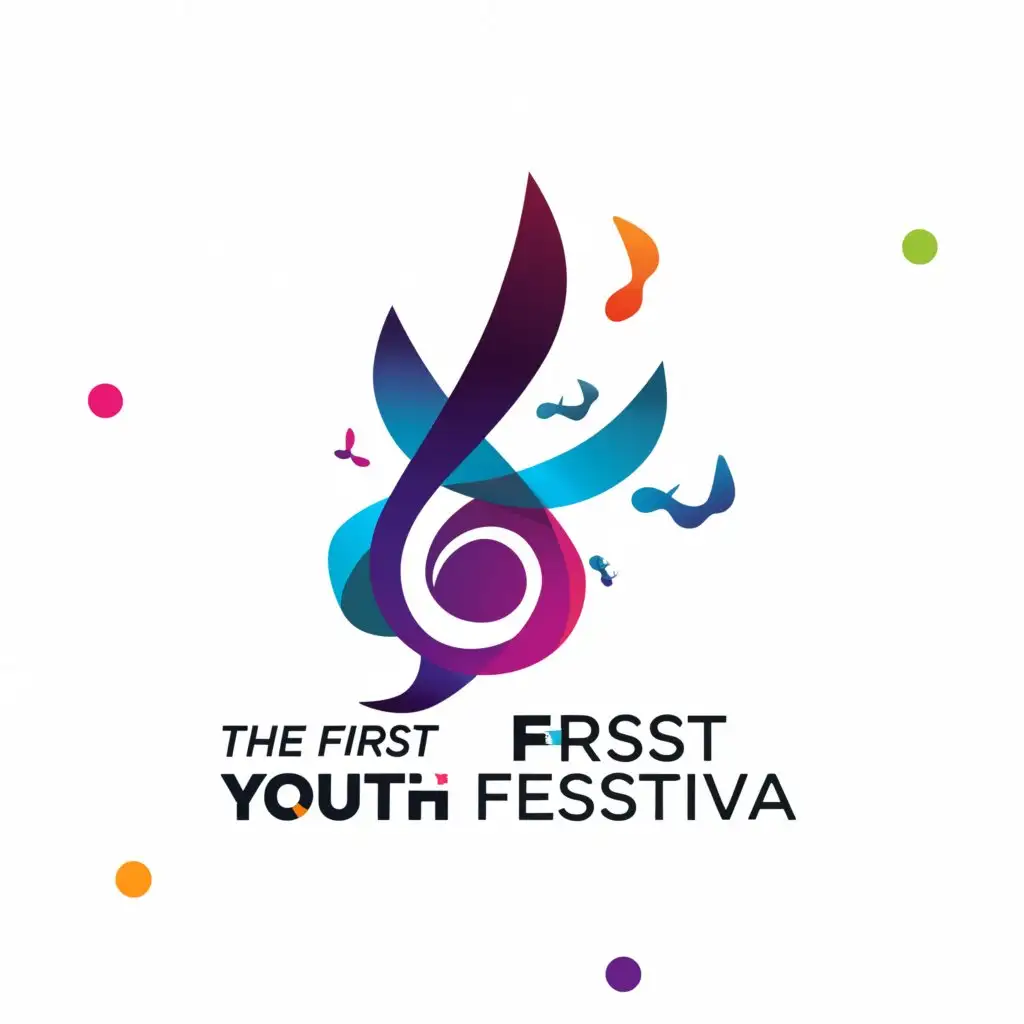 a logo design,with the text "The first youth festival", main symbol:music, youth, festival,complex,be used in Entertainment industry,clear background