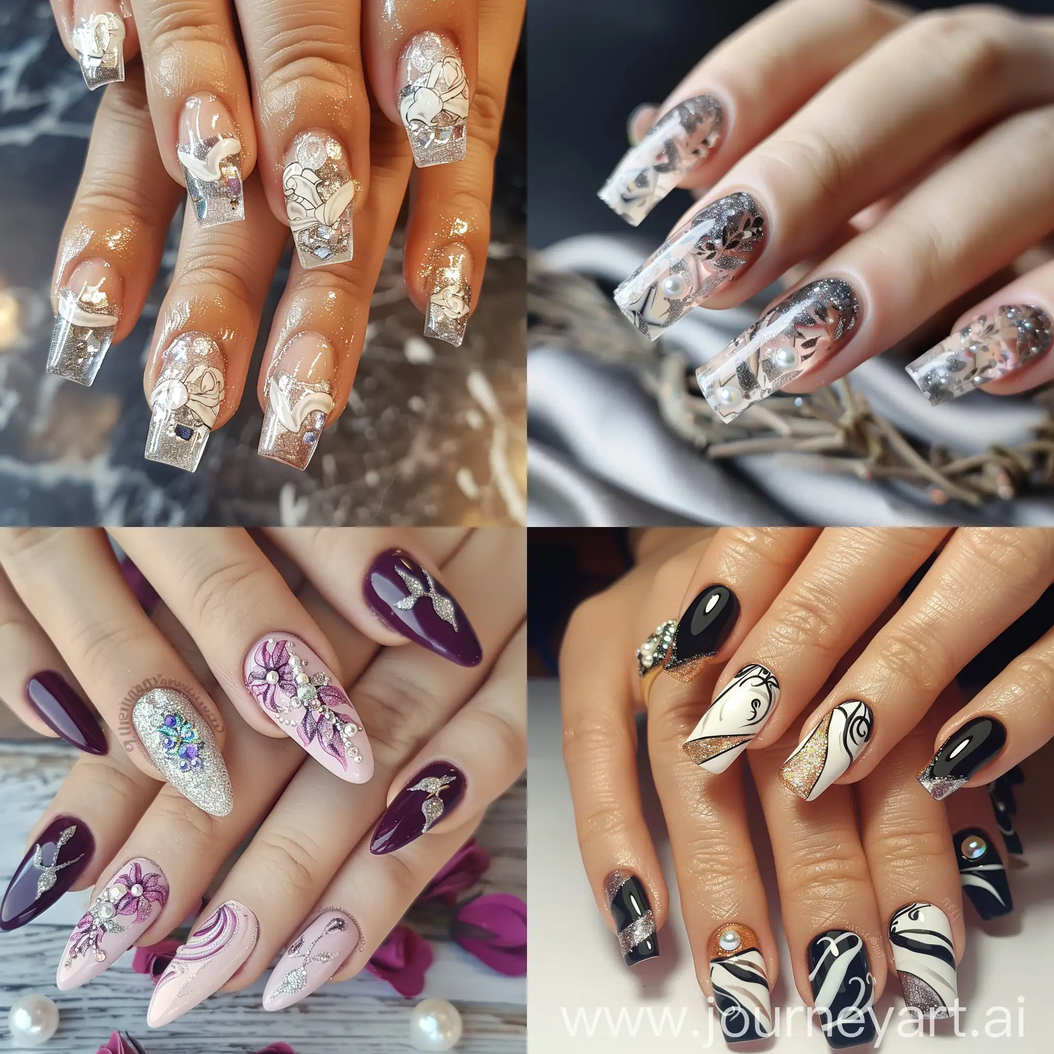Trendy-HandPainted-Nail-Art-with-Unique-Texture-and-Detail