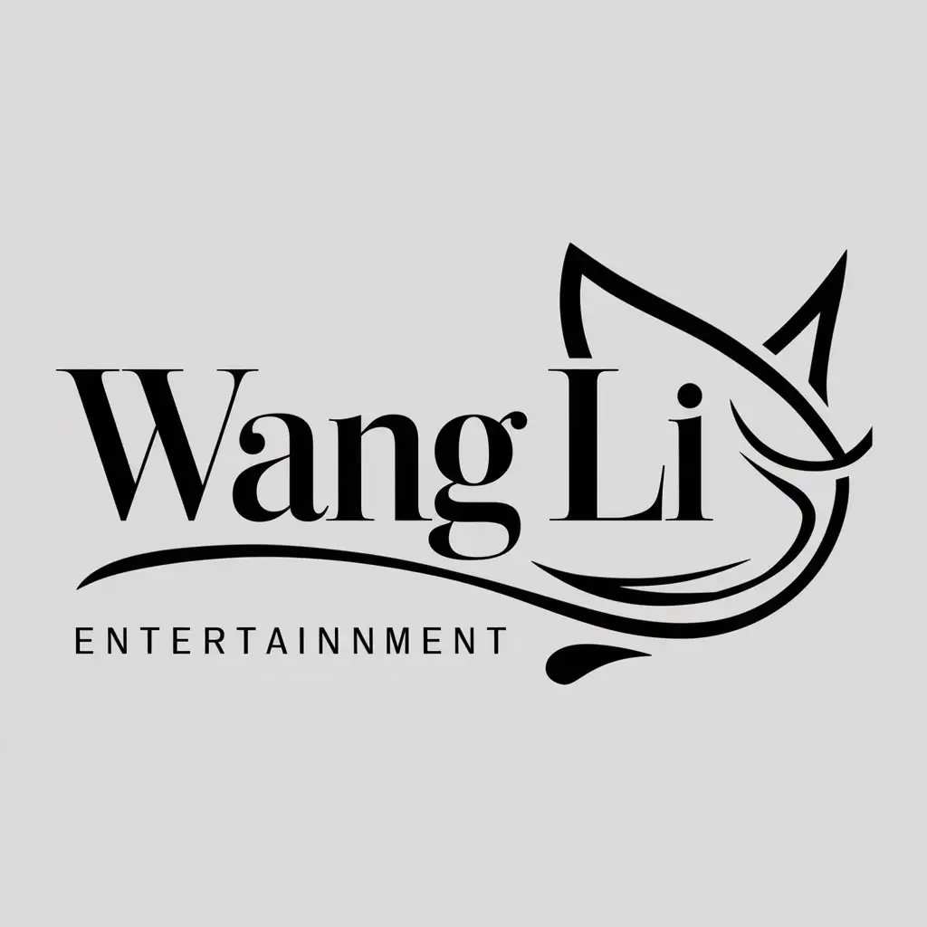 LOGO-Design-For-Wang-Li-Elegant-Cat-Symbol-for-Entertainment-Industry