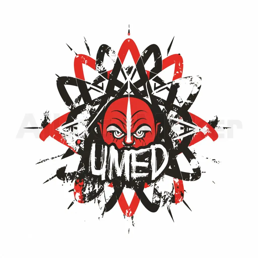 a logo design,with the text "umed", main symbol:Blood/God/Clown/Soul/Scary,complex,clear background