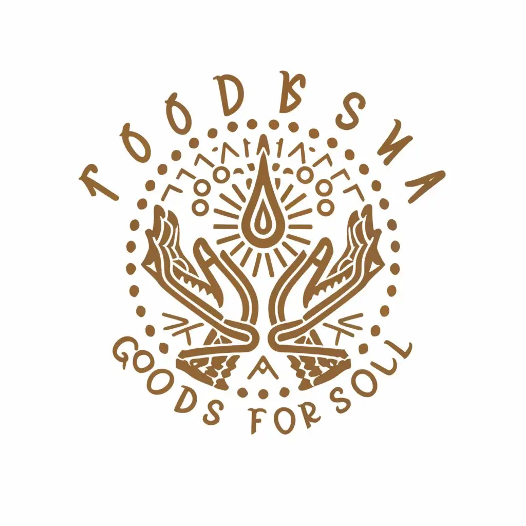 a logo design,with the text "Goods for Soul", main symbol:hands, beads, soul, warmth, tenderness, love, coziness, magic, runes, Scandinavia,complex,be used in handicraft industry,clear background