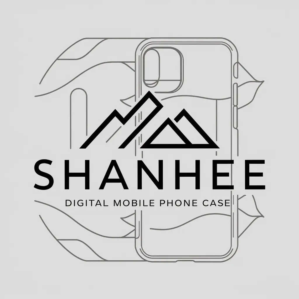 a logo design,with the text "SHANHE DIGITAL MOBILE PHONE CASE", main symbol:mountain, phone case,Moderate,be used in Others industry,clear background