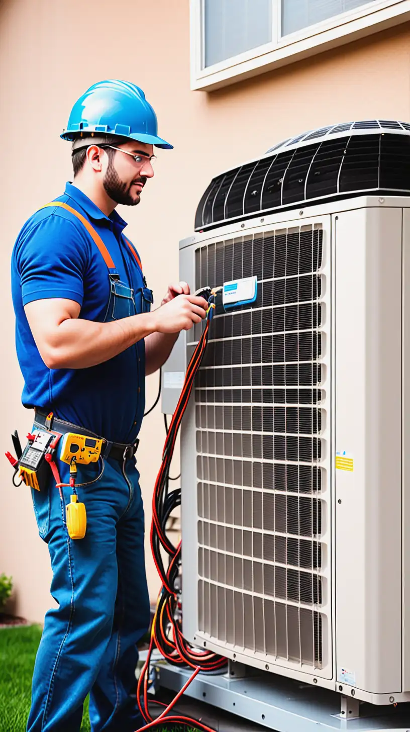 AC Repair Services with worker