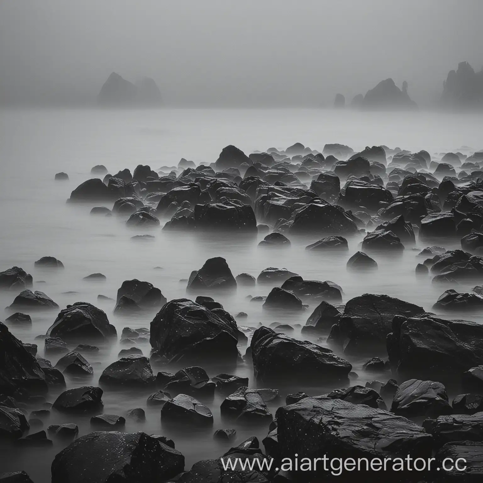 Mysterious-Black-Rocks-Emerging-from-the-Fog
