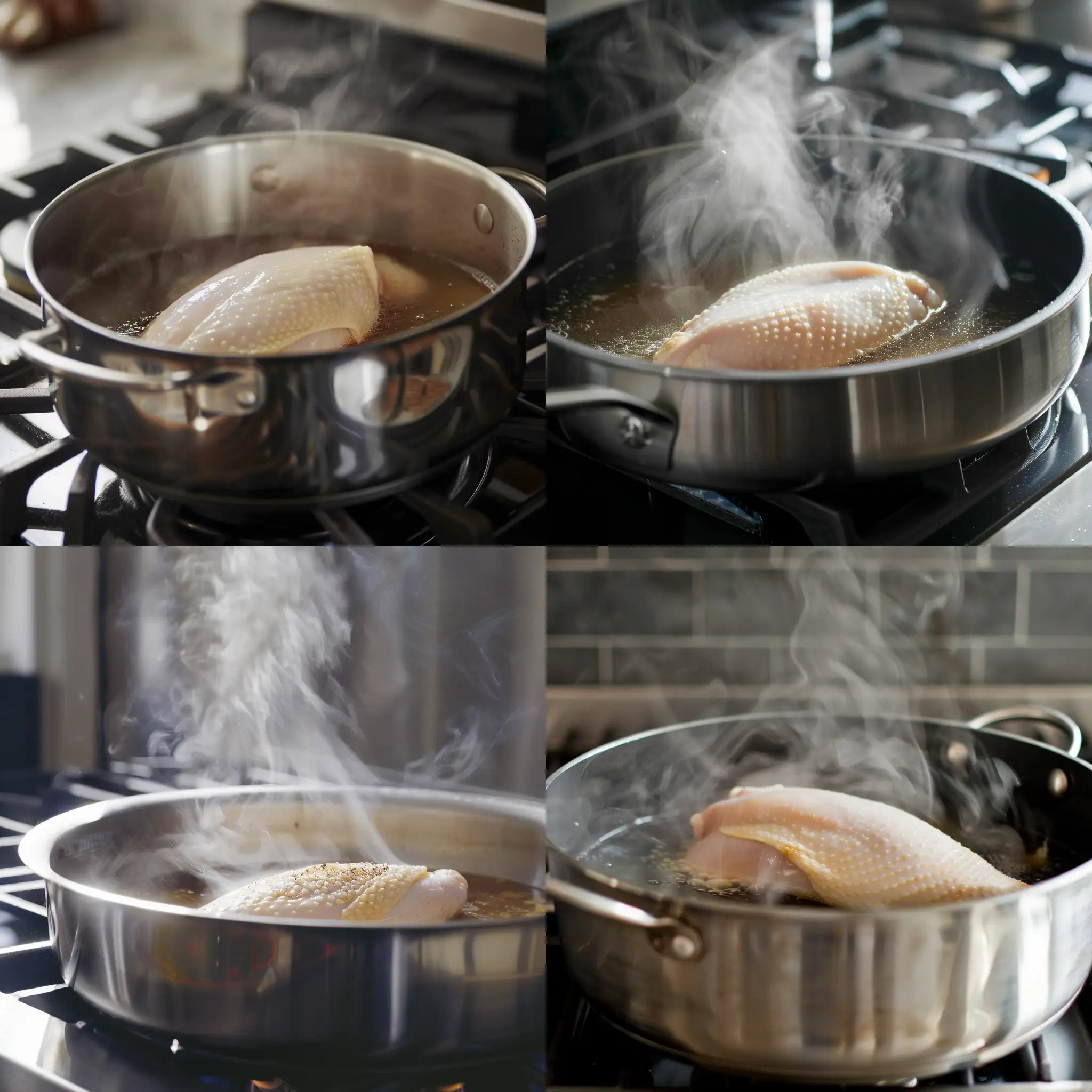 Steamy-Boiled-Chicken-Breast-Cooking-on-Stove