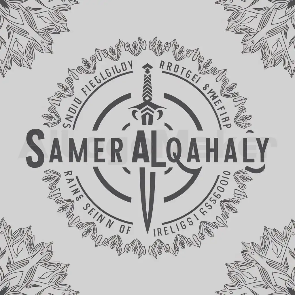 a logo design,with the text "Samer Alqahaly", main symbol:Zhu al-Faqar,complex,be used in Religious industry,clear background