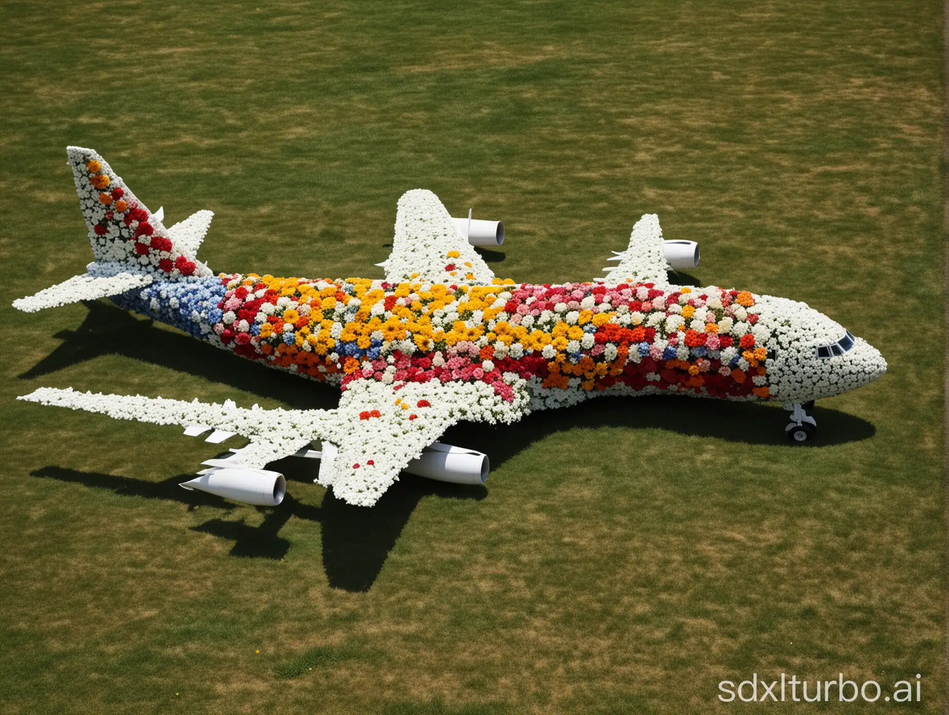 Airplane made of flowers