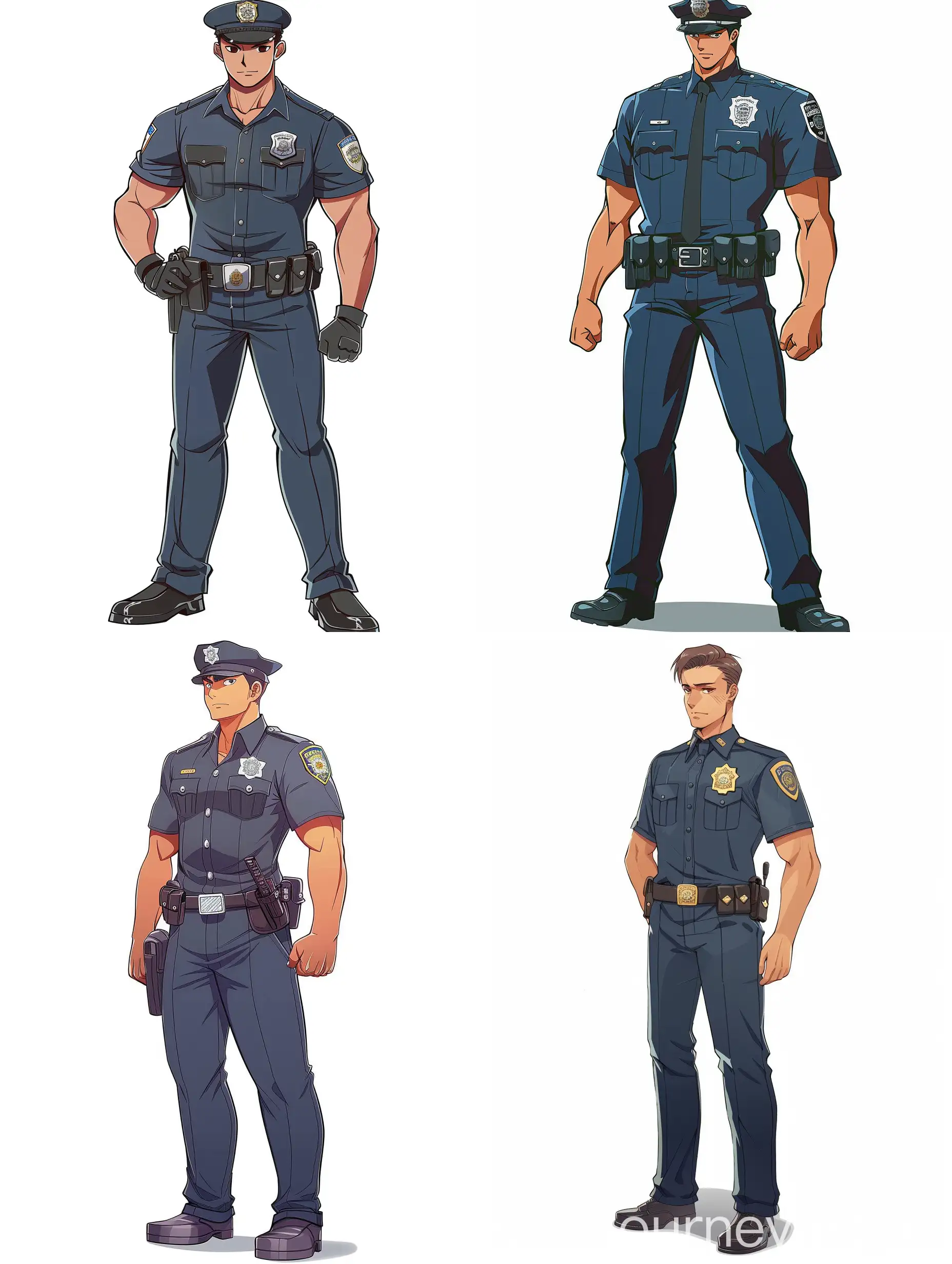 Cartoon-Police-Officer-Standing-Proudly-Full-Body-View-Anime-Style