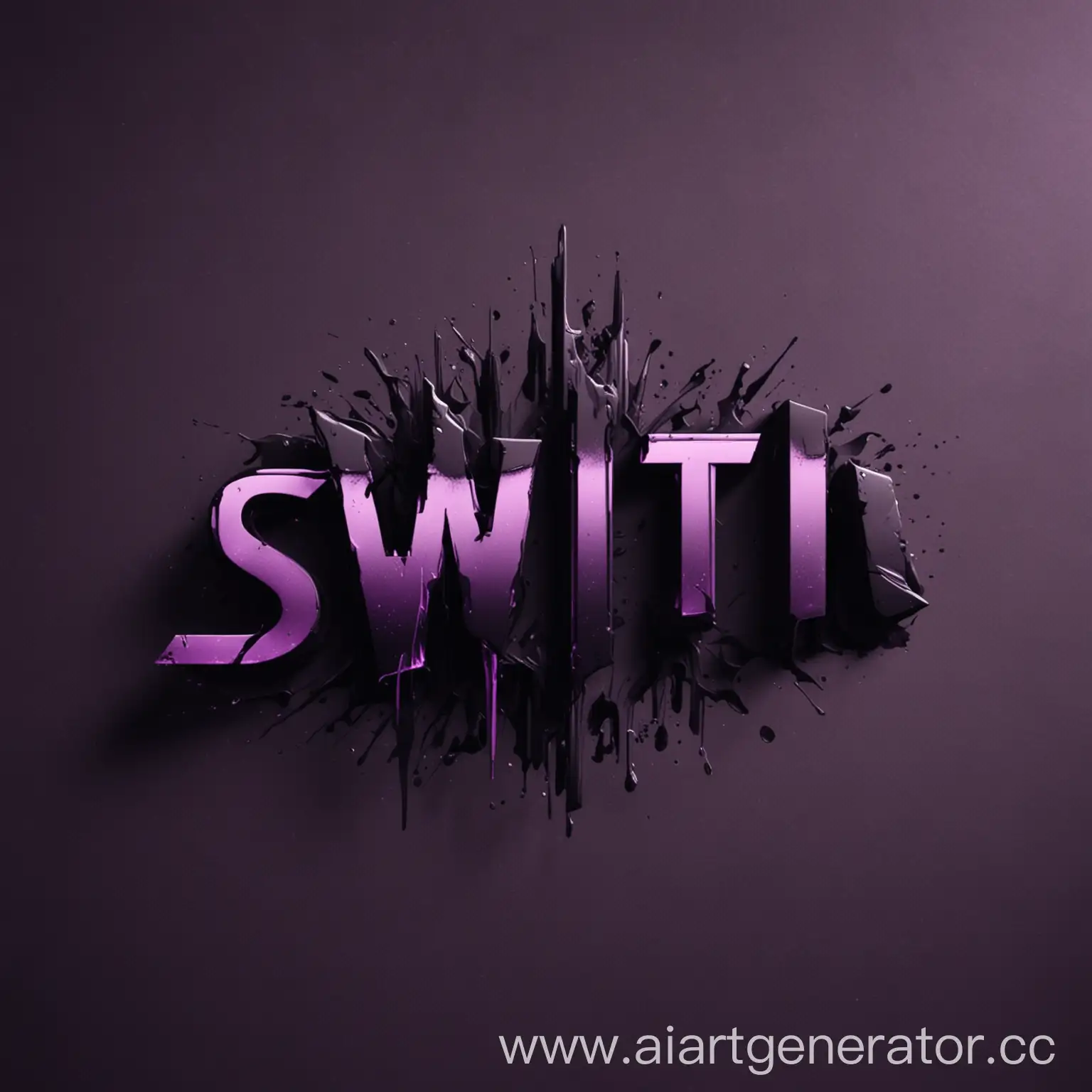 логотип swiiti выполненная в черно-фиолетовых тонах, 4k качества
