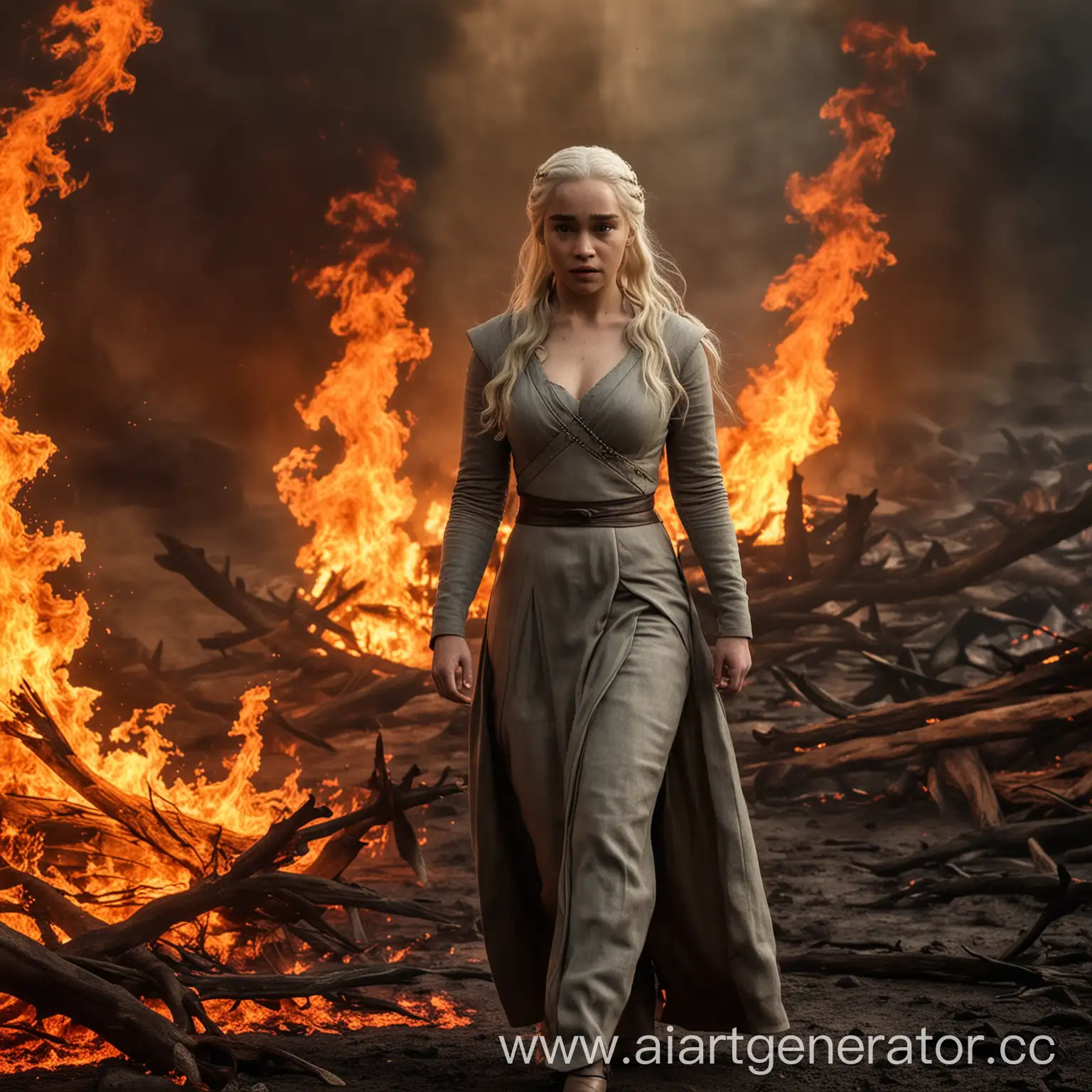 Emilia-Clarke-as-Daenerys-Targaryen-Walking-Through-Flames-Fantasy-Portrait-Art