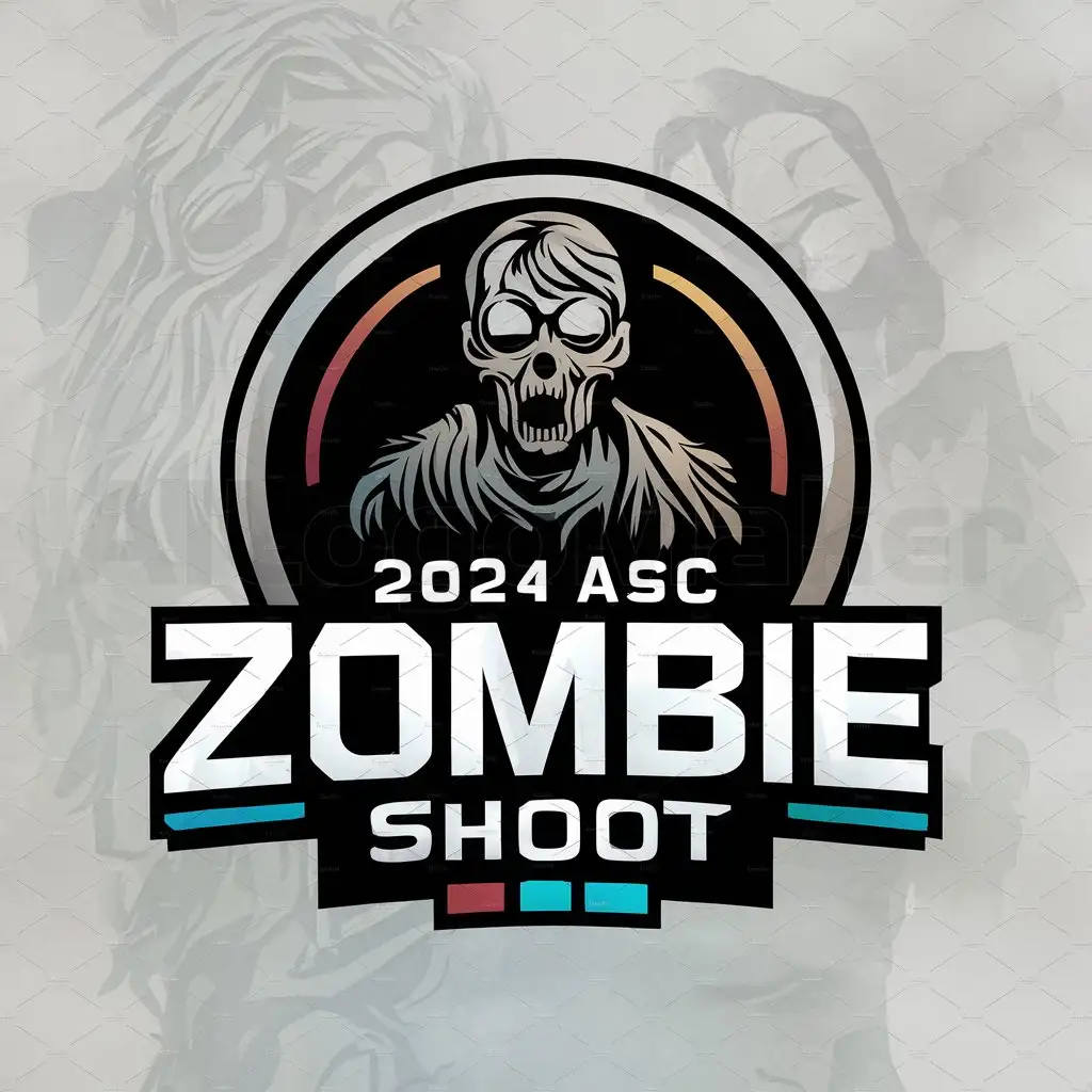 a logo design,with the text "2024 ASC Zombie Shoot", main symbol:Zombie,complex,be used in Others industry,clear background