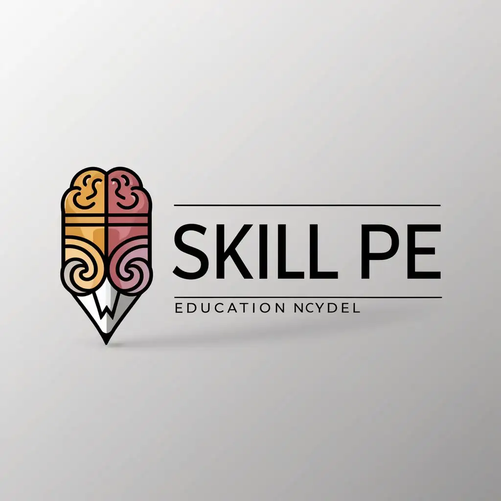 a logo design,with the text "Skill Pe", main symbol:Pencil,complex,be used in Education industry,clear background