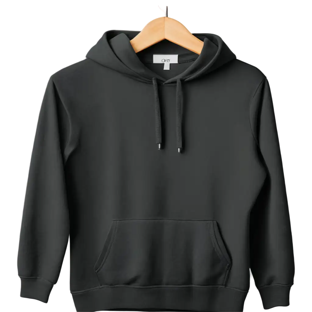 blank hoodie on hanger
