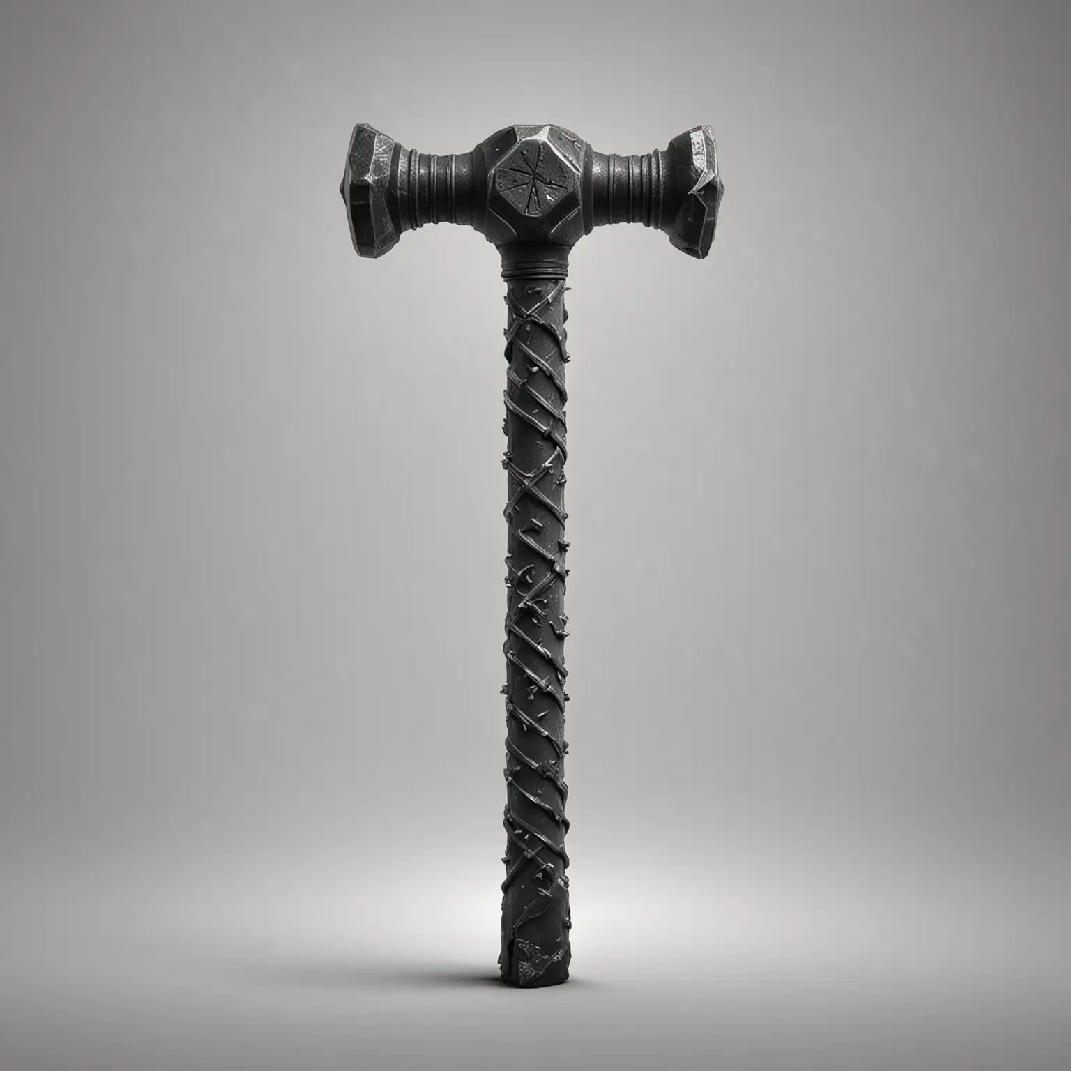 Fiery-Black-Spike-Hammer-on-White-Background