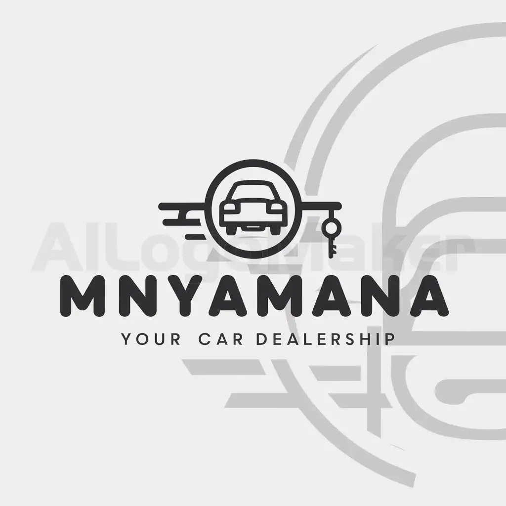 a logo design,with the text "Mnyamana", main symbol:Car dealership,Moderate,be used in Automotive industry,clear background