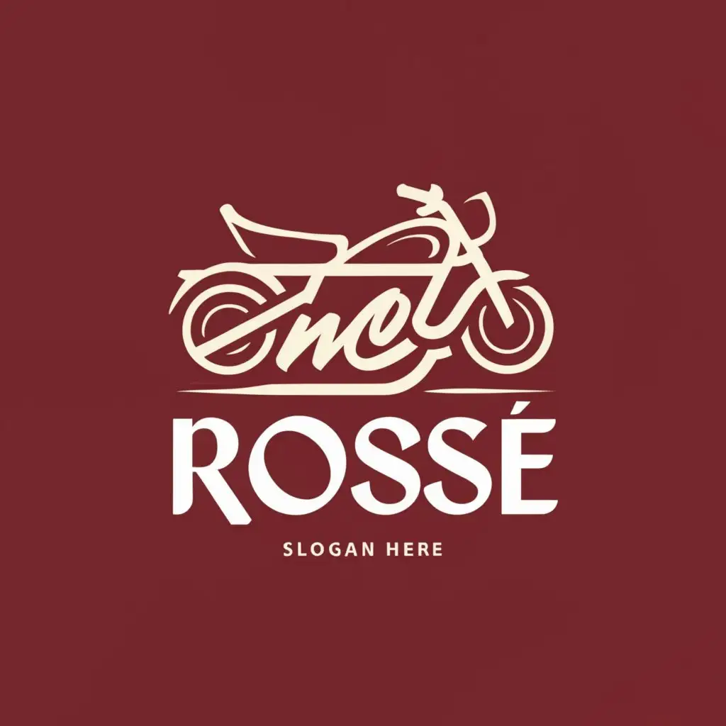 a logo design,with the text "MC Rosé", main symbol:Wine Motorbike,Moderate,be used in Automotive industry,clear background