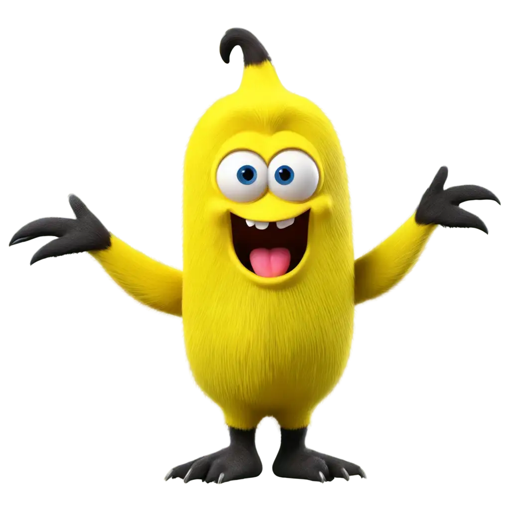 Colorful-Grunge-Fantasy-Monster-PNG-Funny-Banana-Design-with-Unique-Expression-Sticker