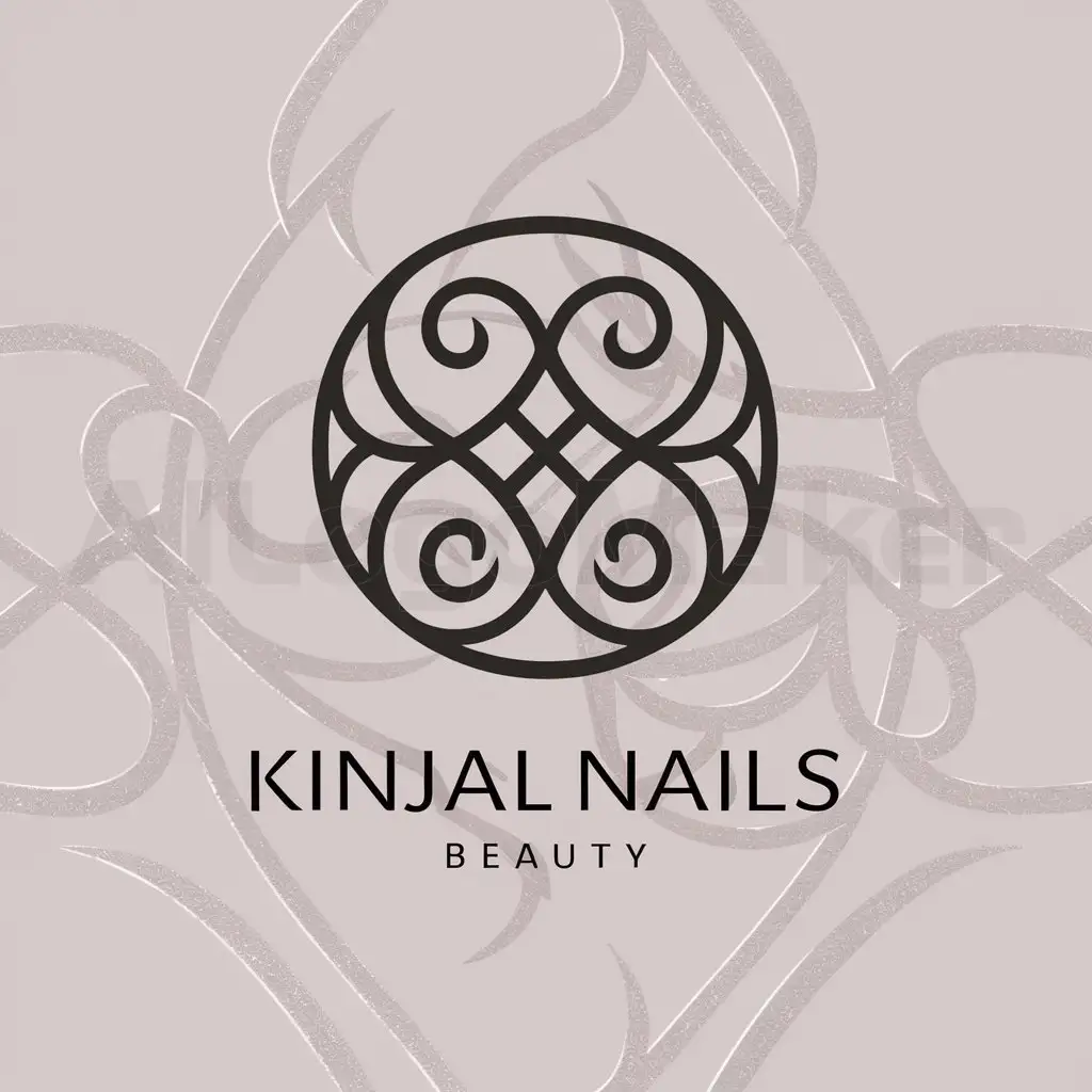 a logo design,with the text "Kinjal Nails Beauty", main symbol:Nails,complex,be used in Beauty industry,clear background