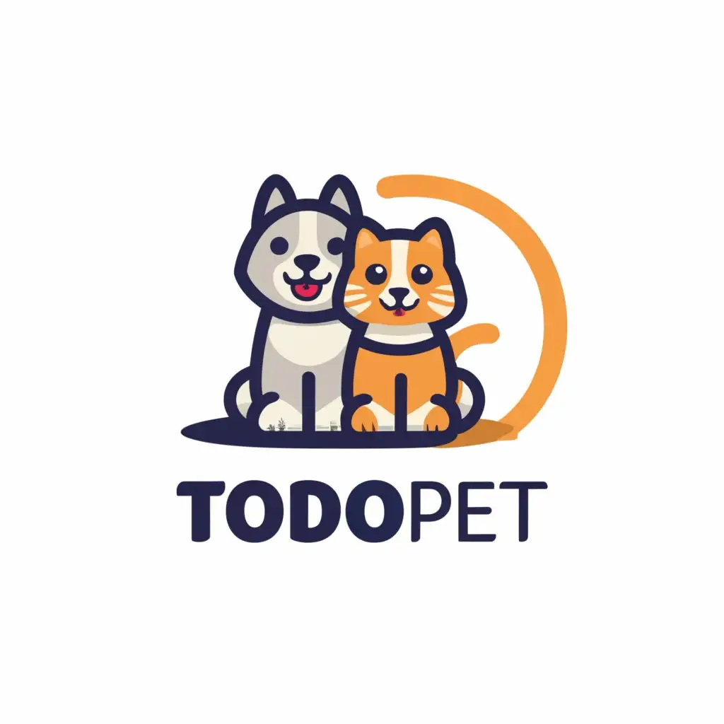 a logo design,with the text "TodoPet", main symbol:Dog with cat,Moderate,be used in Animals Pets industry,clear background