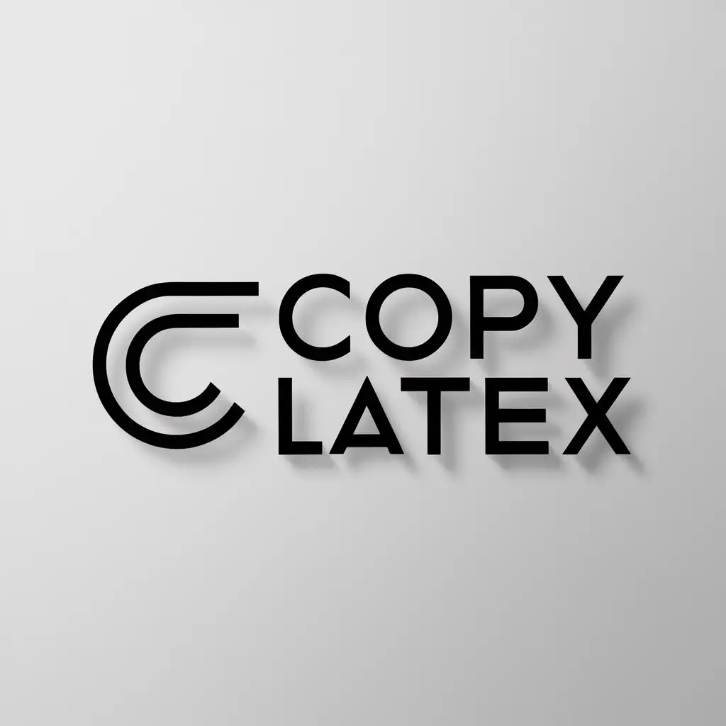 a logo design,with the text "Copy LaTeX", main symbol:copy latex,Minimalistic,be used in Technology industry,clear background